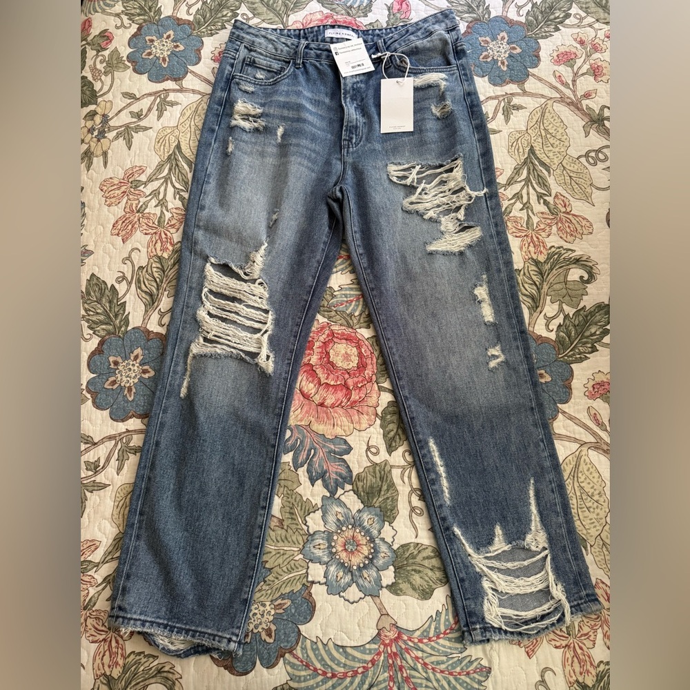Flying Monkey Black Label Kinsley Distressed Straight Blue Jeans